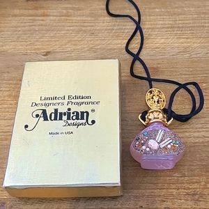 Vintage Adrian design fragrance bottle perfume necklace
